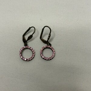 Pink Delicate Rhinestone Earrings